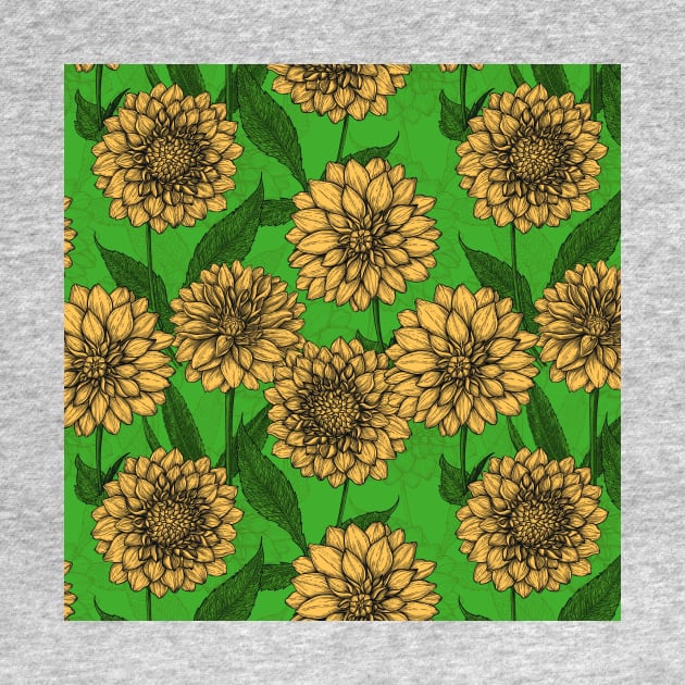 Dahlias in yellow and green by katerinamk